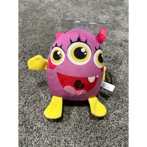 Toy‎ Works Purple Three Eyed Monster Plush Stuffed Animal Pink Yellow